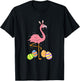 Easter Flamingo Easter Bunny Egg Basket Funny Easter T-Shirt - T-Shirt | Black