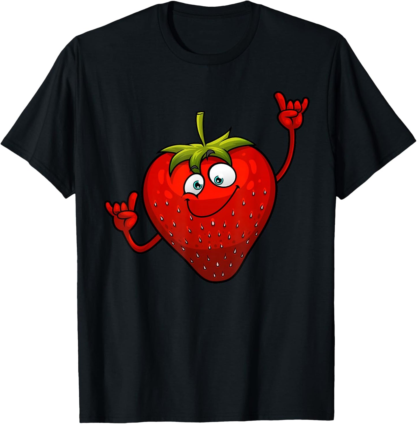 Funny Strawberry Designs Women Strawberries Lover T-Shirt - T-Shirt | Black