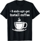 Linux Sudo Apt-Get Install Coffee Linux T-Shirt - T-Shirt | Black