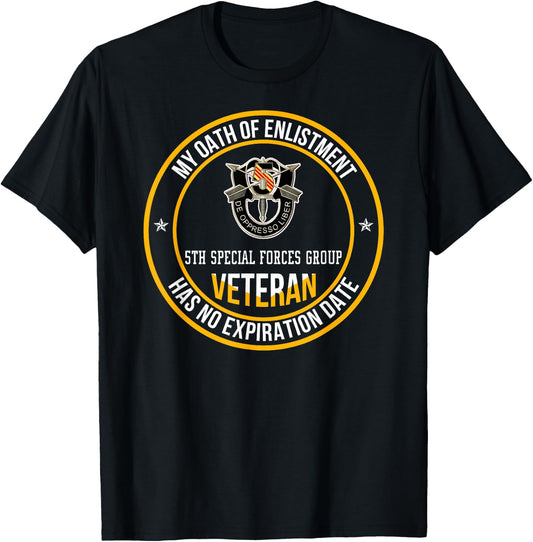 5th Special Forces Group Veteran My Oath Of Enlistment Xmas T-Shirt - T-Shirt | Black