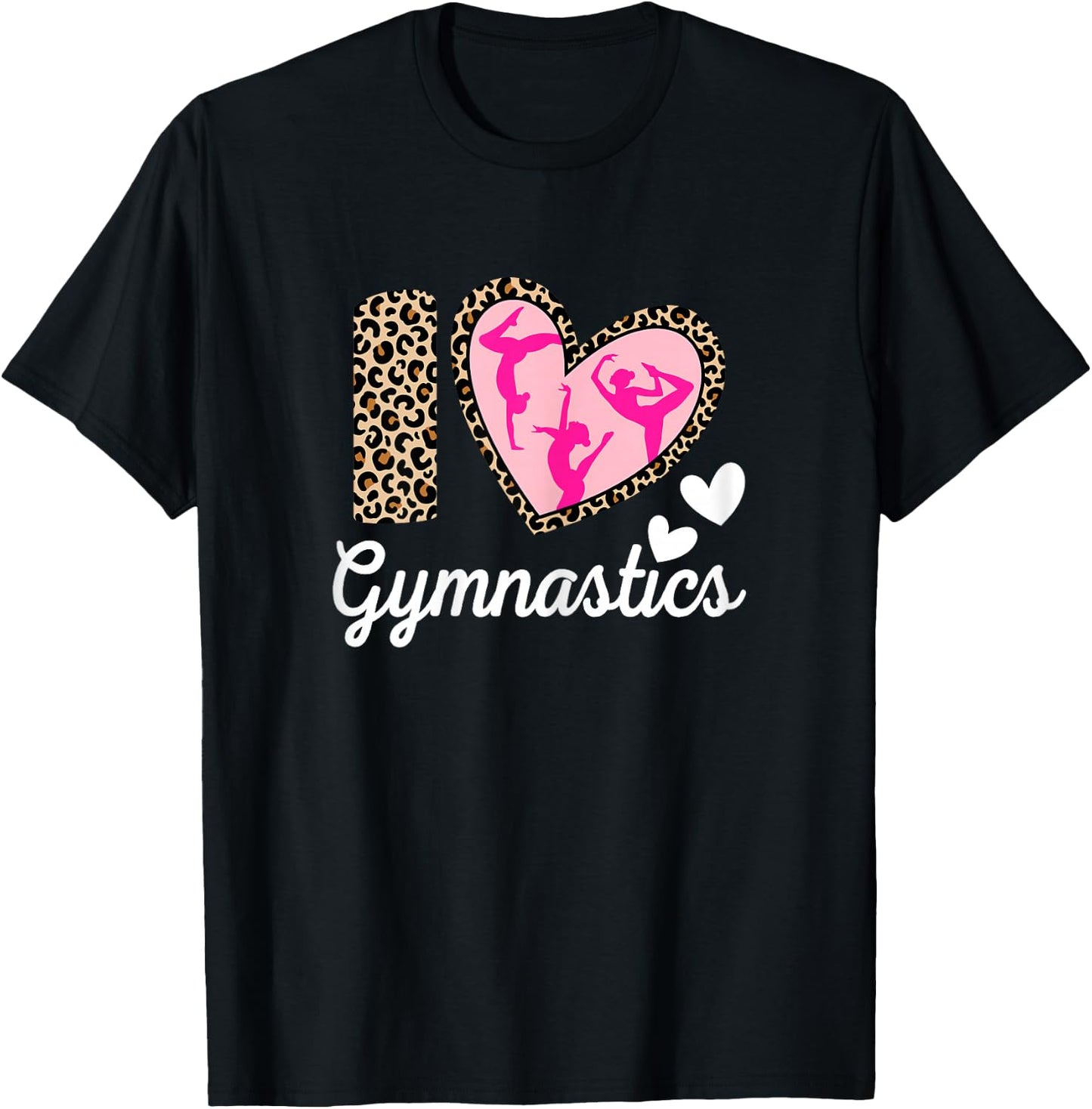 Cute I Love Gymnastics Tumbling Gymnast Women Girls Acrobat T-Shirt - T-Shirt | Black