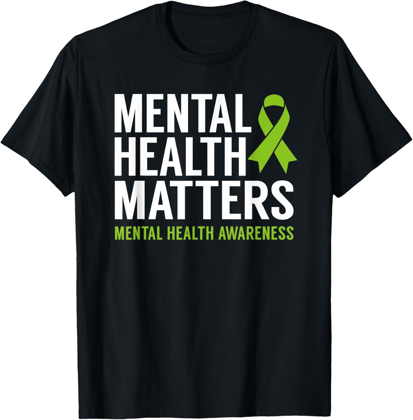 Mental Health Matters Men Women Kids Mental Health Awareness T-Shirt - T-Shirt | Black