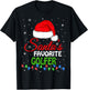 Santa's Favorite Golfer Santa Hat Lights. Funny Christmas T-Shirt - T-Shirt | Black