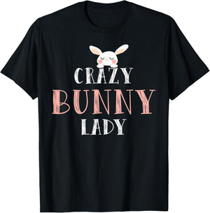 Crazy Bunny Lady - Rabbit T-Shirt - T-Shirt | Black