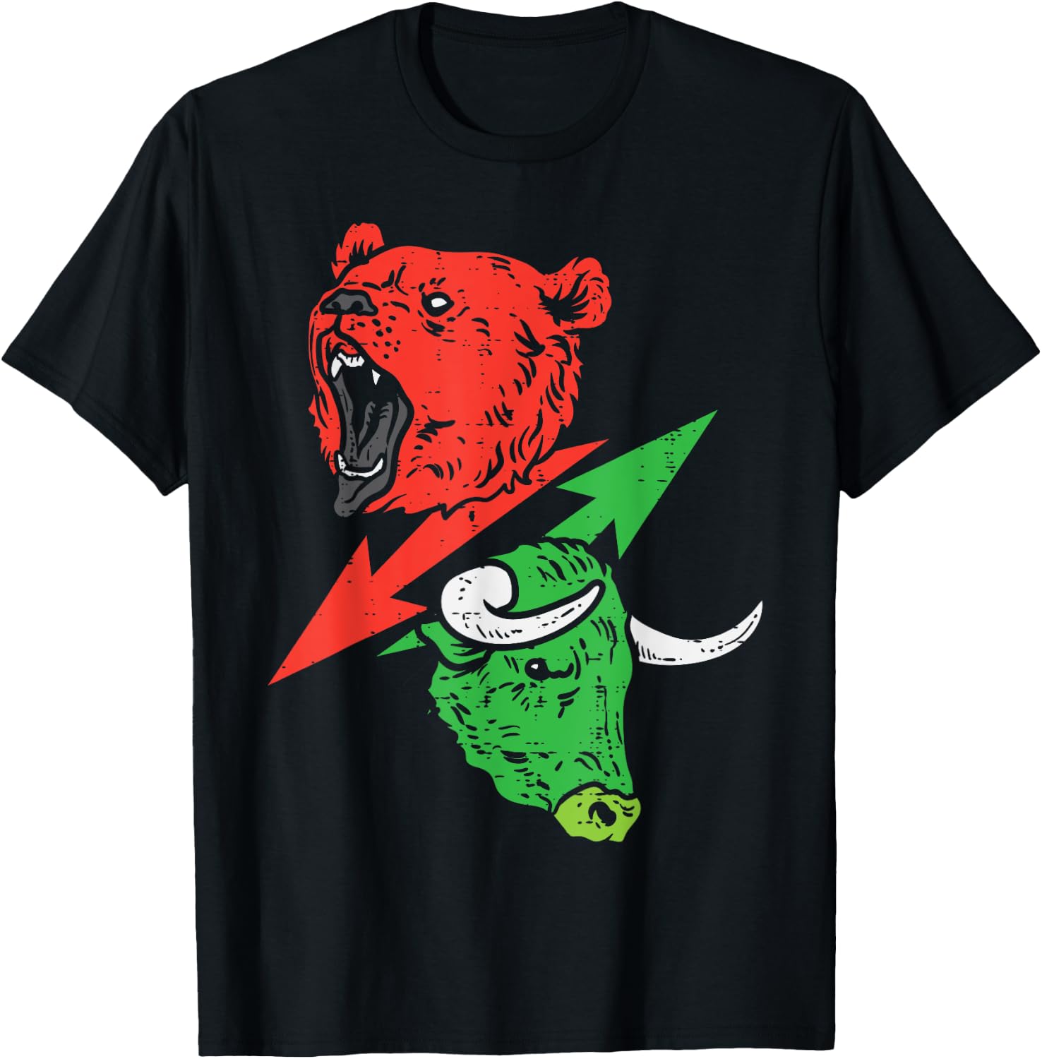 Bear And Bull Bearish Bullish Stocks Crypto Trading Trader T-Shirt - T-Shirt | Black