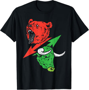 Bear And Bull Bearish Bullish Stocks Crypto Trading Trader T-Shirt - T-Shirt | Black