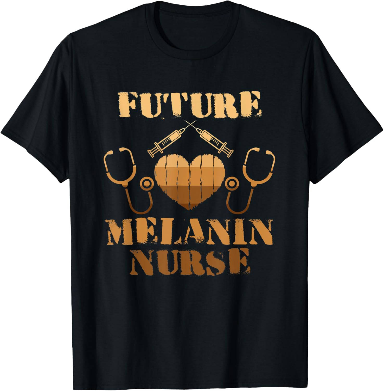 Future Melanin Nurse Melanin Black African Nurse Juneteenth T-Shirt - T-Shirt | Black