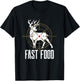 Fast Food Hunter Long Range Shooting Funny Buck Deer Hunting T-Shirt - T-Shirt | Black