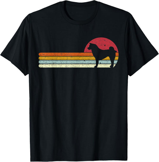 Sunset Akita Distressed Japanese Dog Owner T-Shirt - T-Shirt | Black