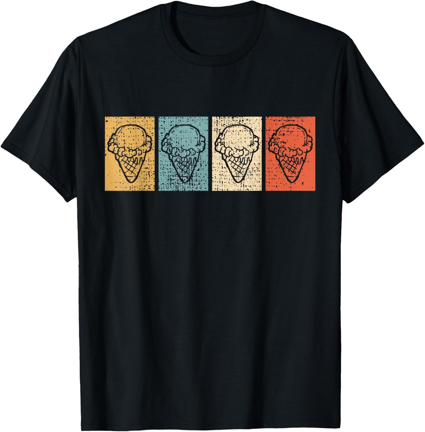 Ice Cream Retro Vintage Gift T-Shirt - T-Shirt | Black