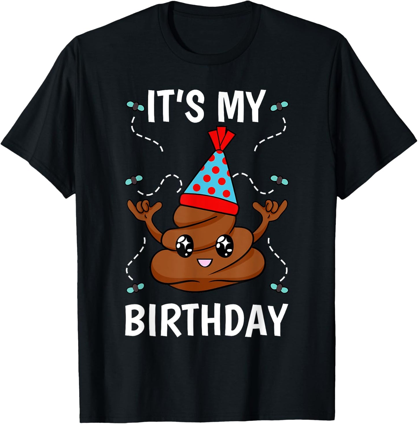 Hilarious Birthday Poop Theme Waste Sink Or Float Stool T-Shirt - T-Shirt | Black