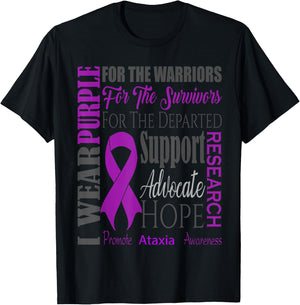 Ataxia Neurological Sickness Awareness for Warriors Fighters T-Shirt - T-Shirt | Black