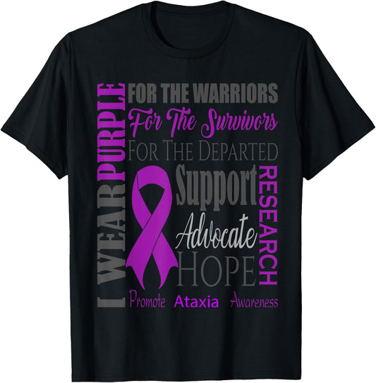 Ataxia Neurological Sickness Awareness for Warriors Fighters T-Shirt - T-Shirt | Black