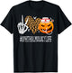 Ophthalmology Peace Love Pumpkin Funny Halloween Leopard T-Shirt - T-Shirt | Black