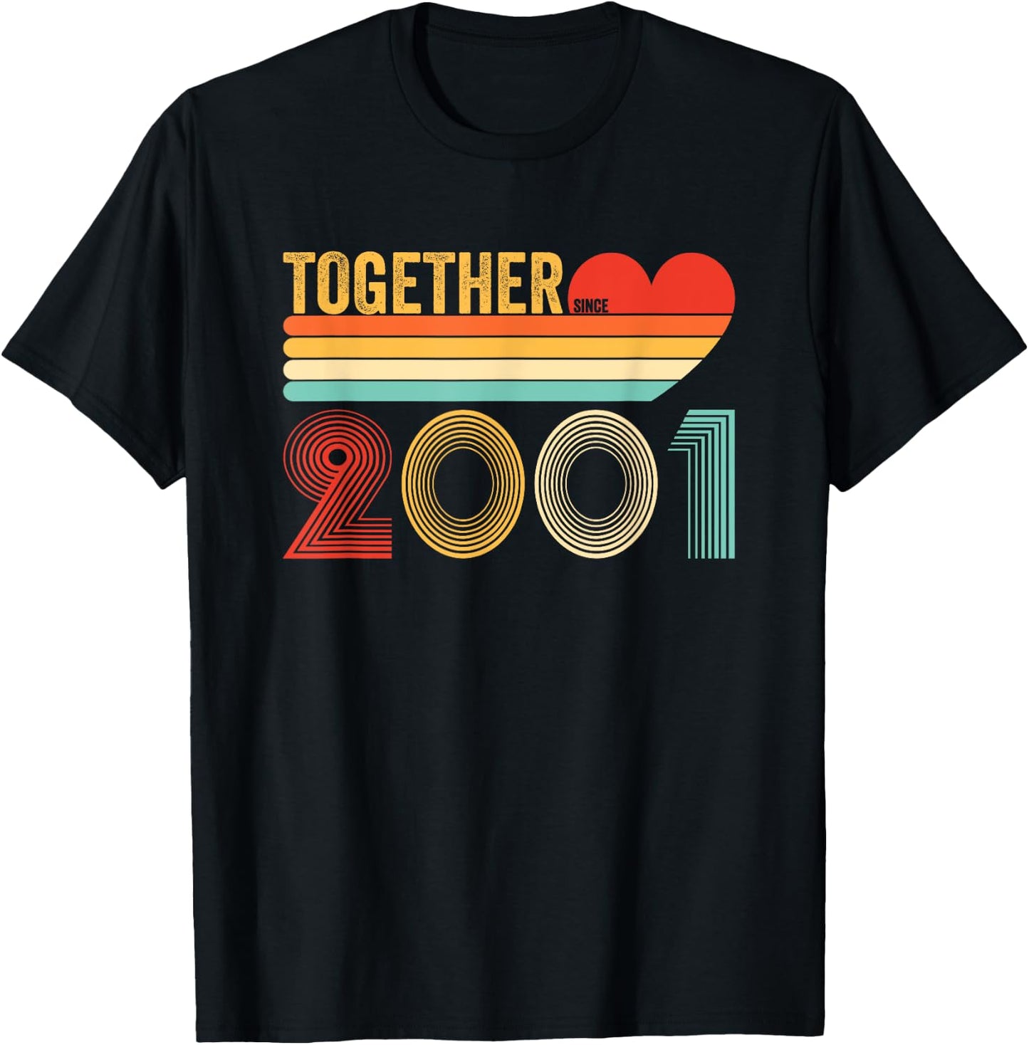 Together Since 2001 Shirt Her Couple Anniversary T-Shirt - T-Shirt | Black
