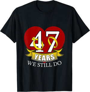47 Year Wedding Anniversary T-Shirt - T-Shirt | Black