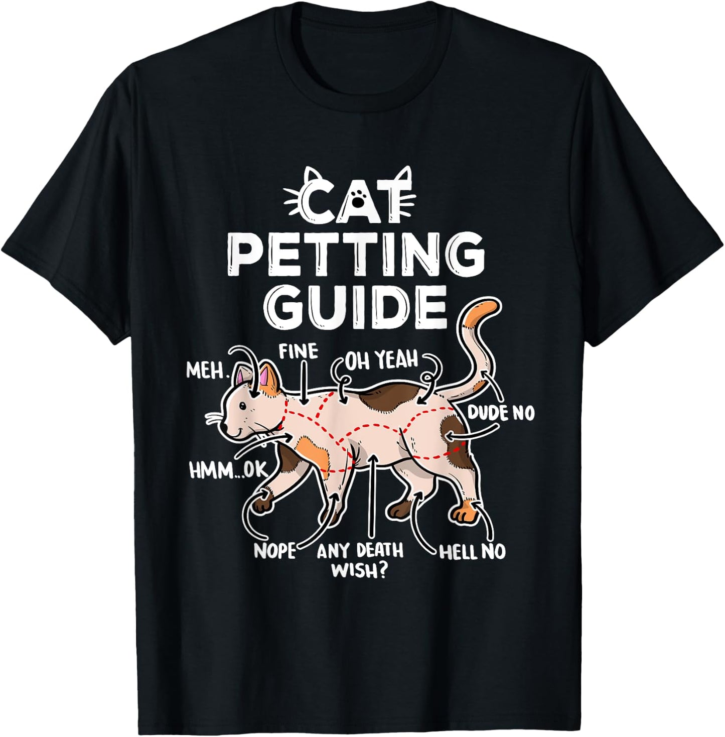 Cat Petting Guide Women Girls Kids T-Shirt - T-Shirt | Black