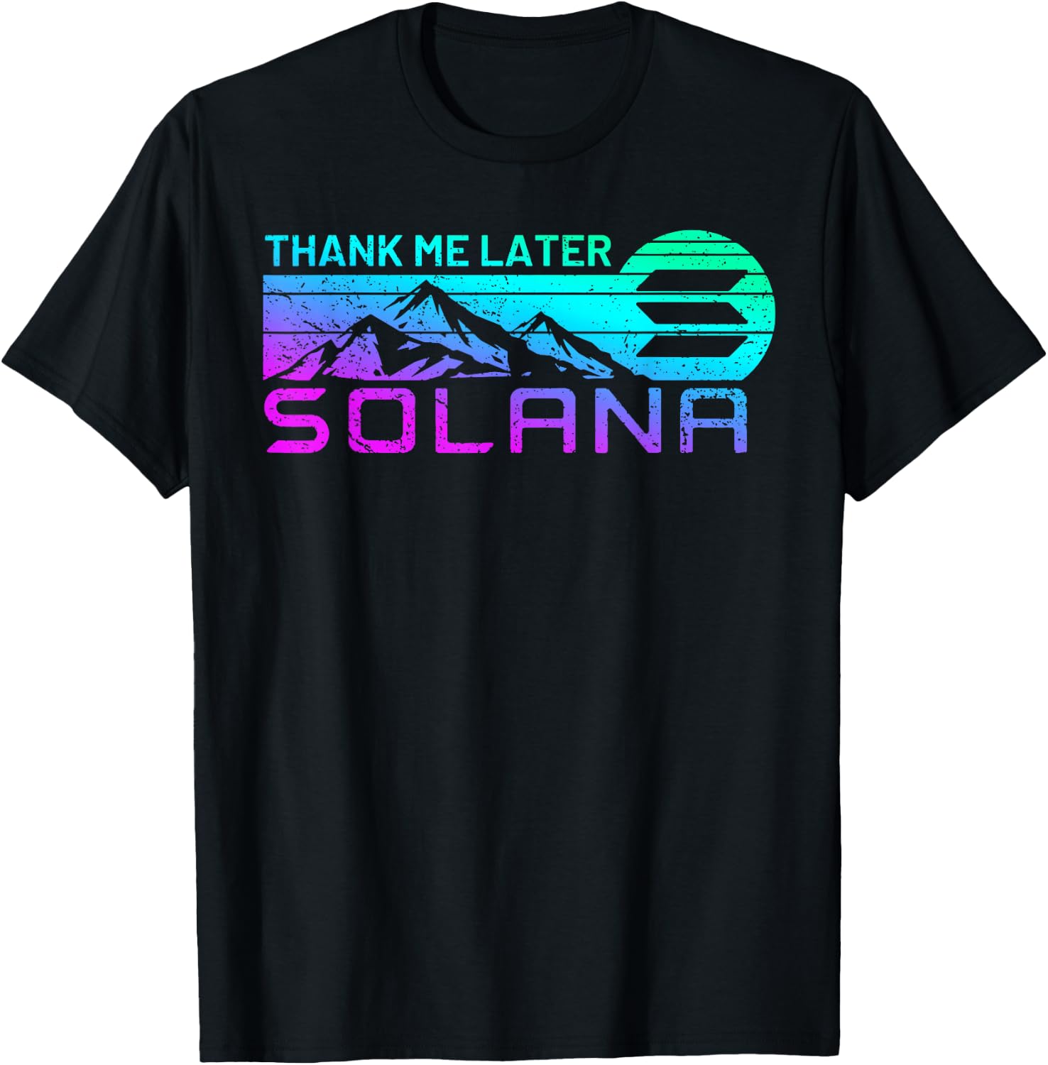 Solana Coin Blockchain HOLD SOL to the moon Solana Crypto T-Shirt - T-Shirt | Black