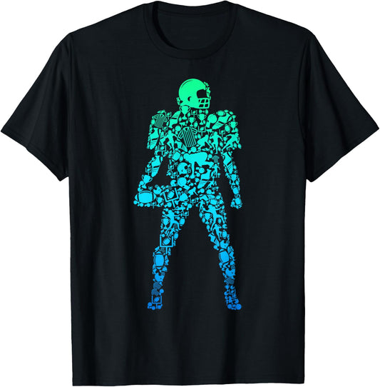 Football Player American Football Kids Boys Men T-Shirt - T-Shirt | Black