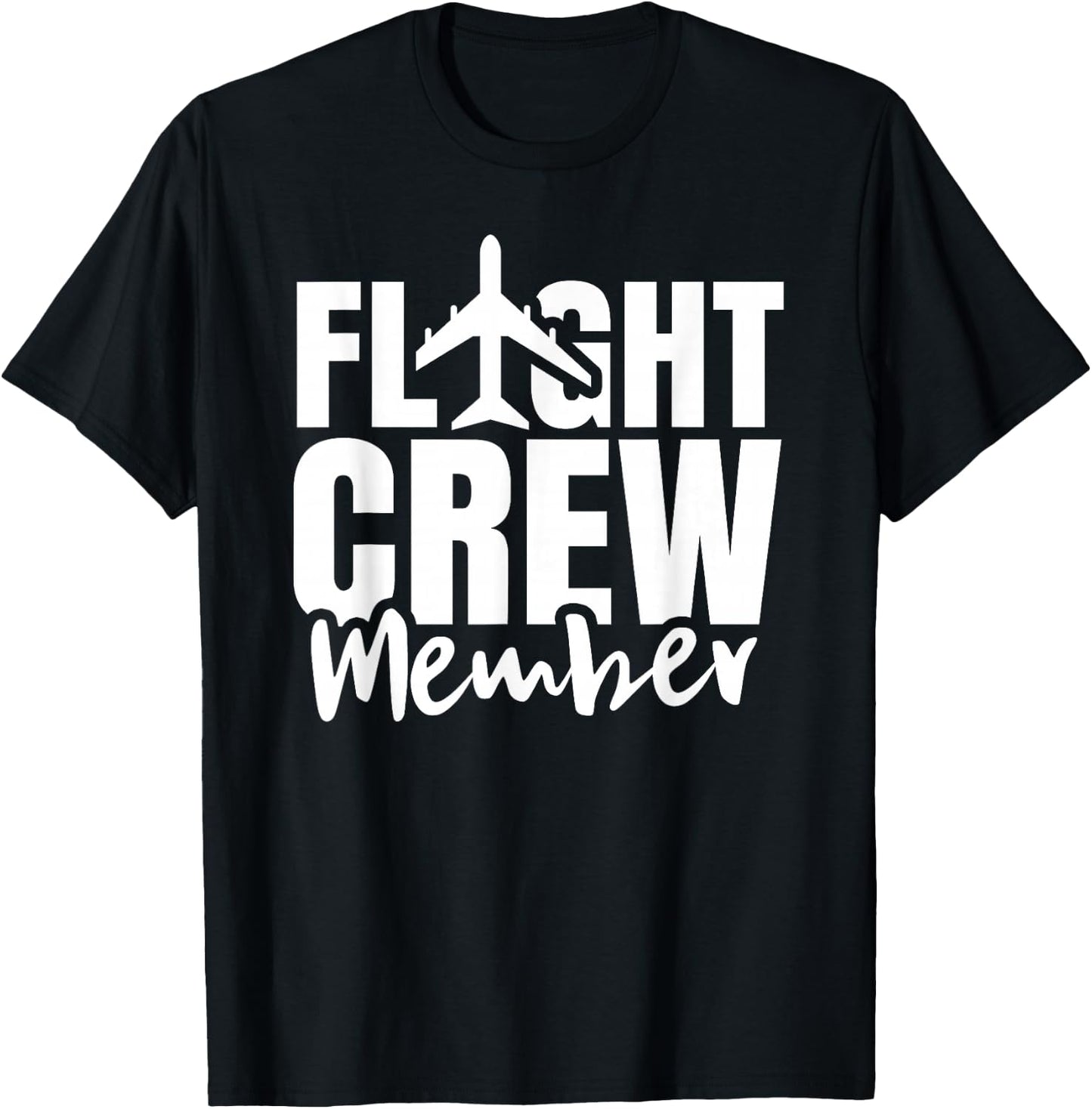 Flight Crew Member Steward Cabin Crew Airplane Attendant T-Shirt - T-Shirt | Black