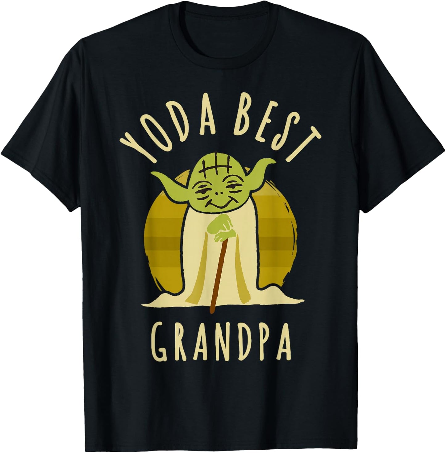 Star Wars Yoda Best Grandpa Cartoon Yoda T-Shirt - T-Shirt | Black