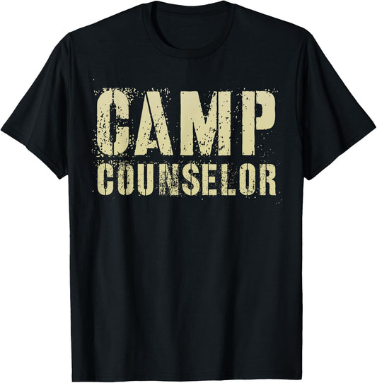 Vintage CAMP COUNSELOR Summer Teacher Instructor Coach Women Kids T-Shirt - T-Shirt | Black