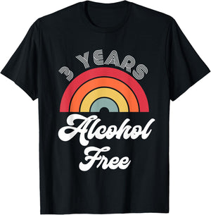 3 Years Sober Alcohol Free Sobriety Anniversary T-Shirt - T-Shirt | Black