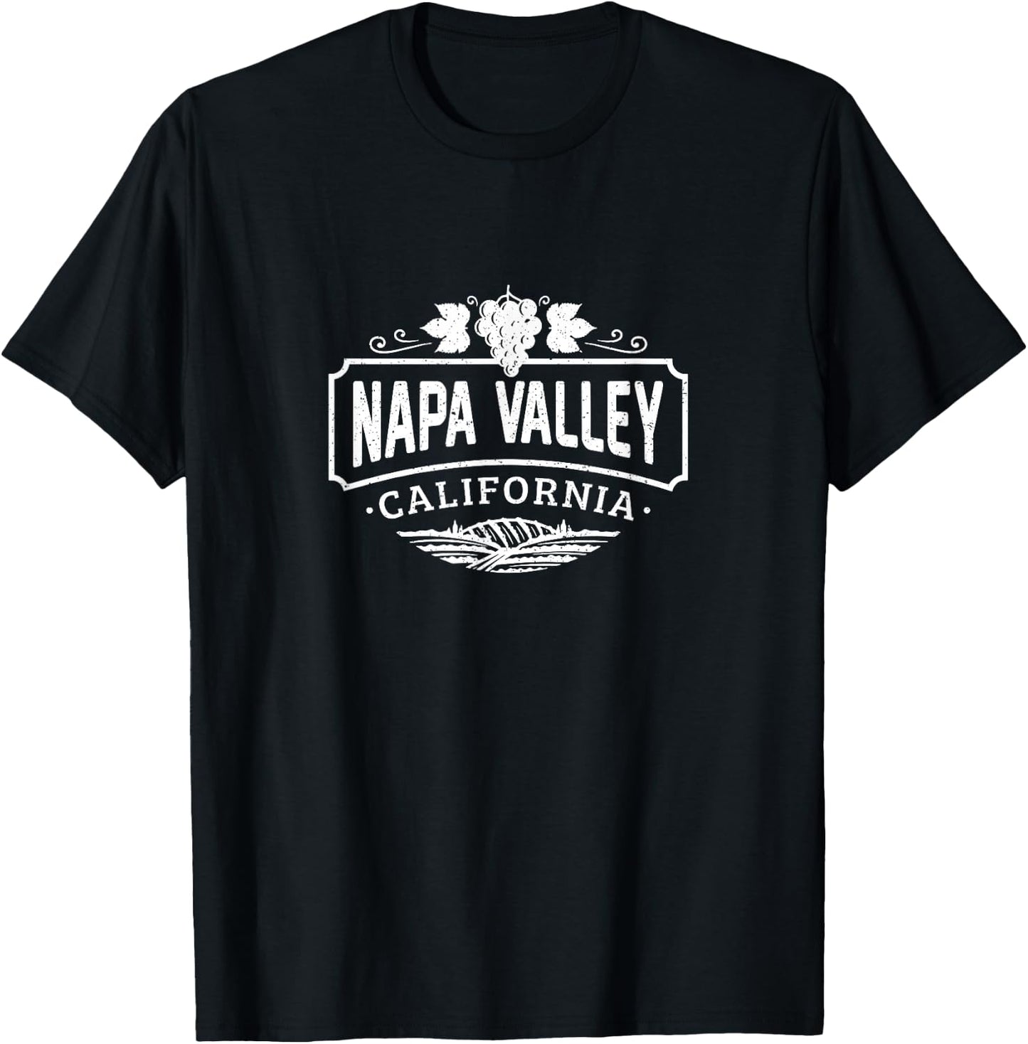 Vintage Distressed Napa Valley California Winery T-Shirt - T-Shirt | Black