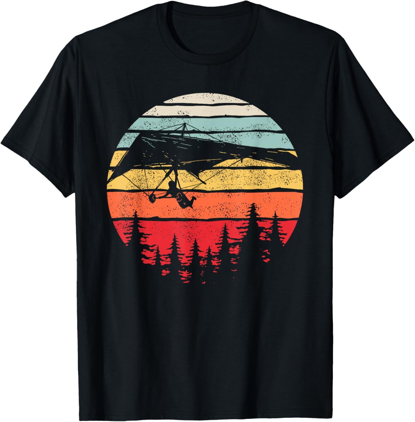 Vintage Retro Hang Gliding Shirt Hang Glider Gift T-Shirt - T-Shirt | Black