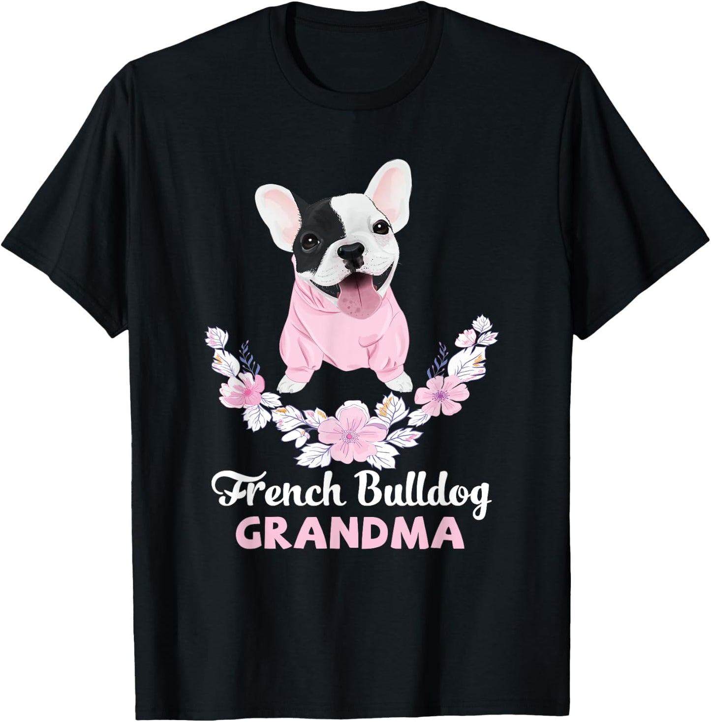 French Bulldog Grandma Frenchie Grandma Women Girls Kids T-Shirt - T-Shirt | Black