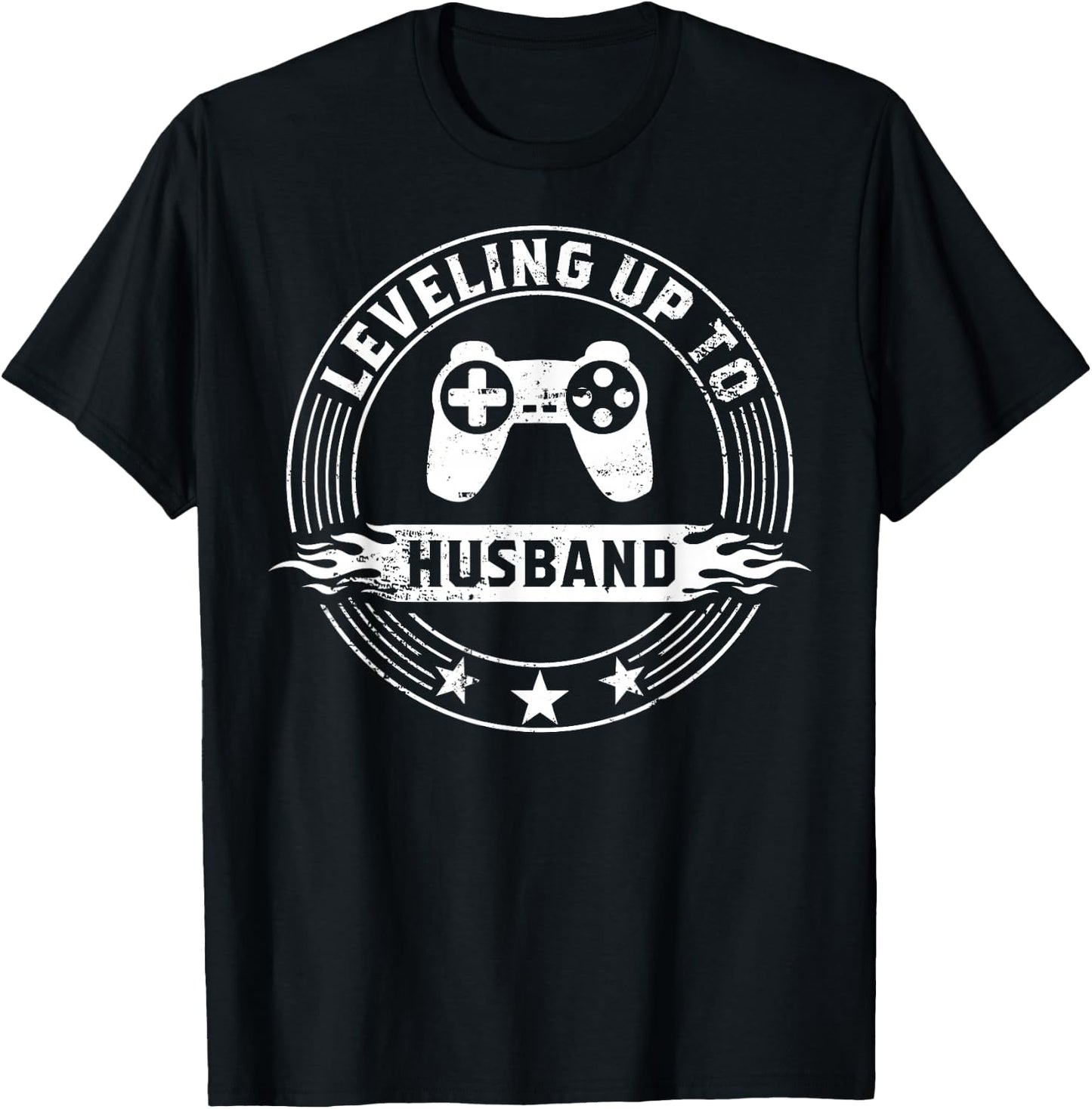 Gamer Engagement gift, Leveling Up To Husband design T-Shirt - T-Shirt | Black