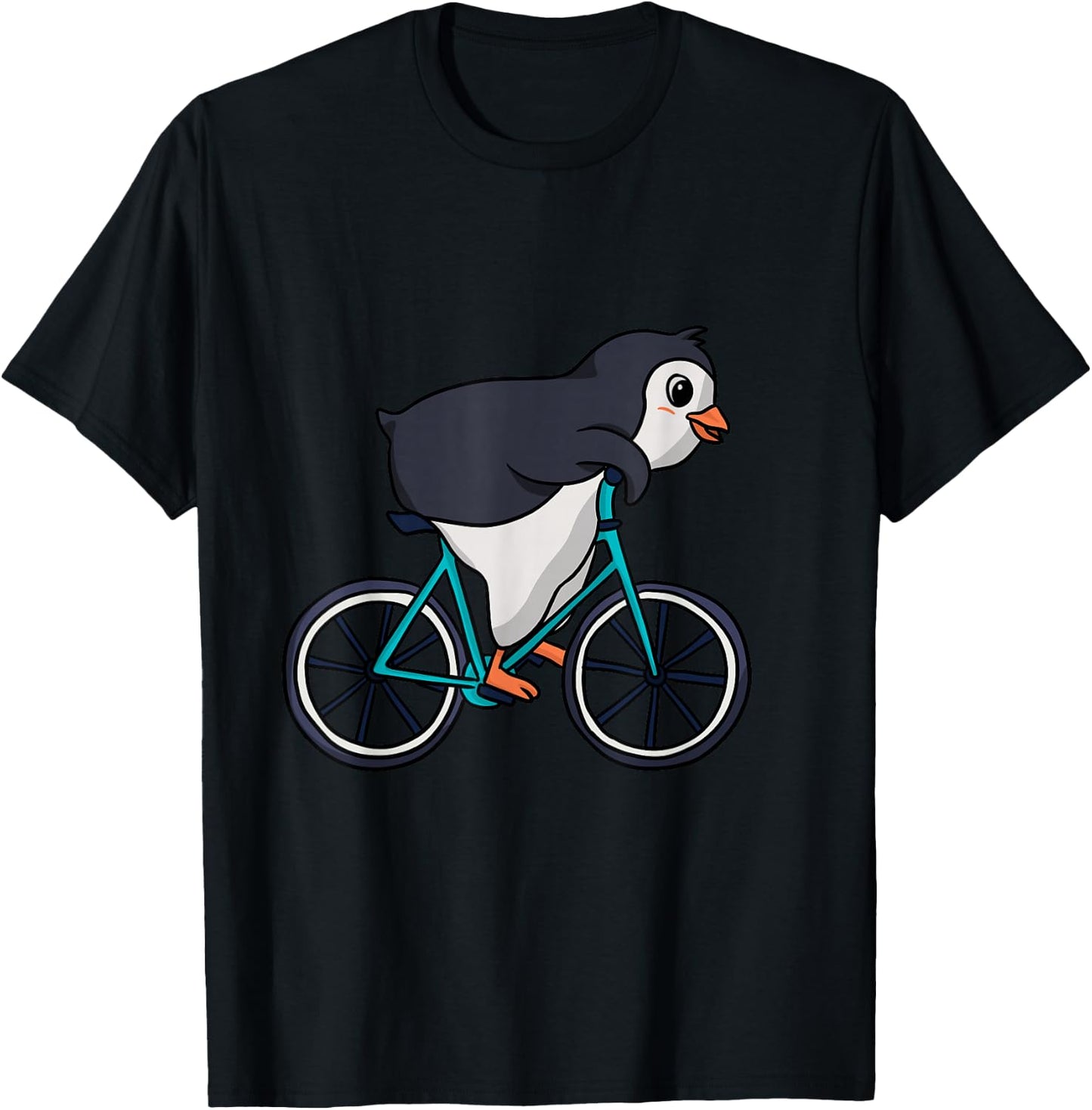 Bicycle Penguin Cycling T-Shirt - T-Shirt | Black