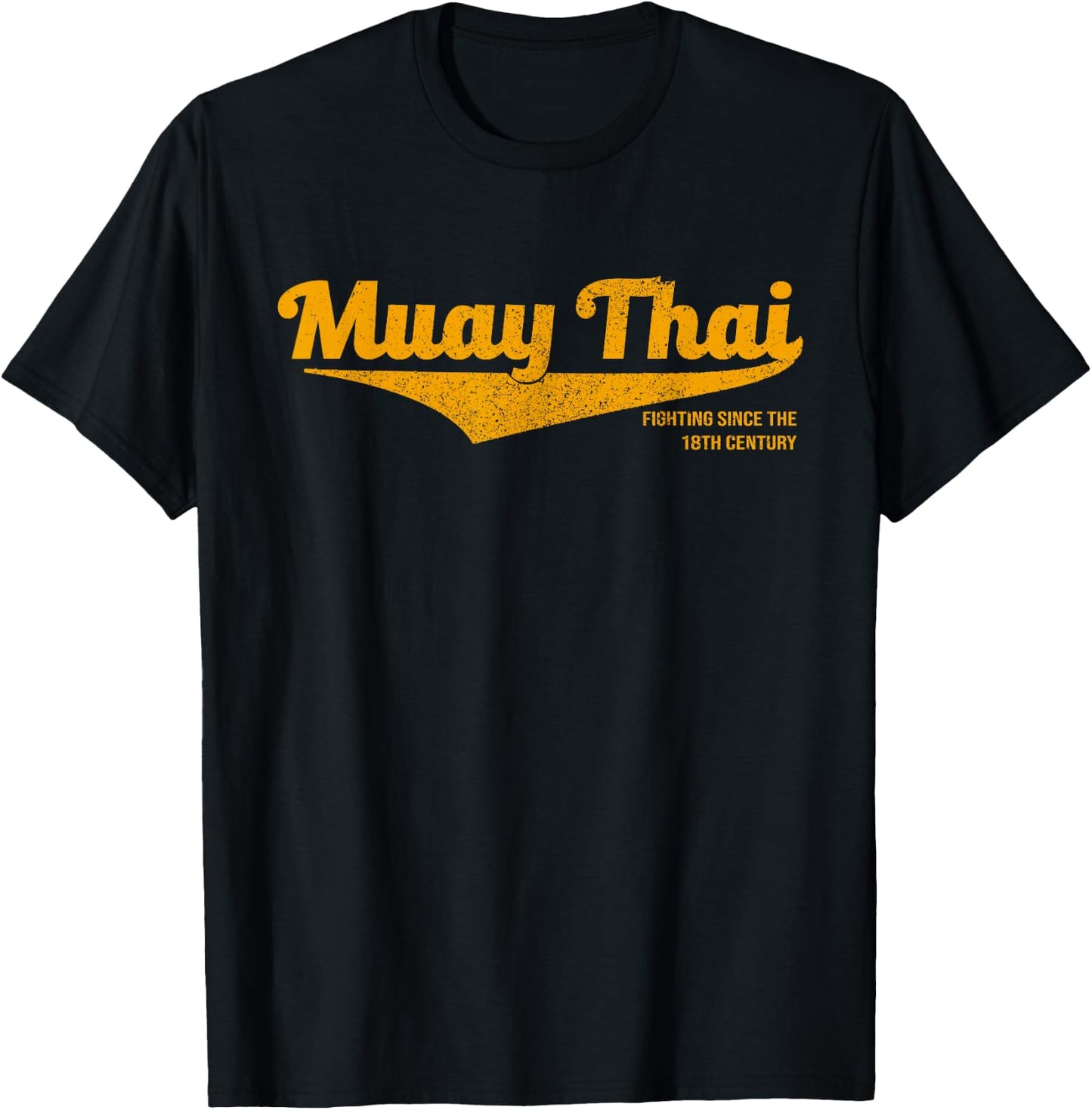 Distressed Muay Thai Kickboxing , MMA, BJJ, Thailand T-Shirt - T-Shirt | Black