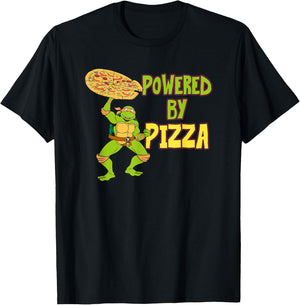 Michelangelo - Powered by Pizza T-Shirt - T-Shirt | Black