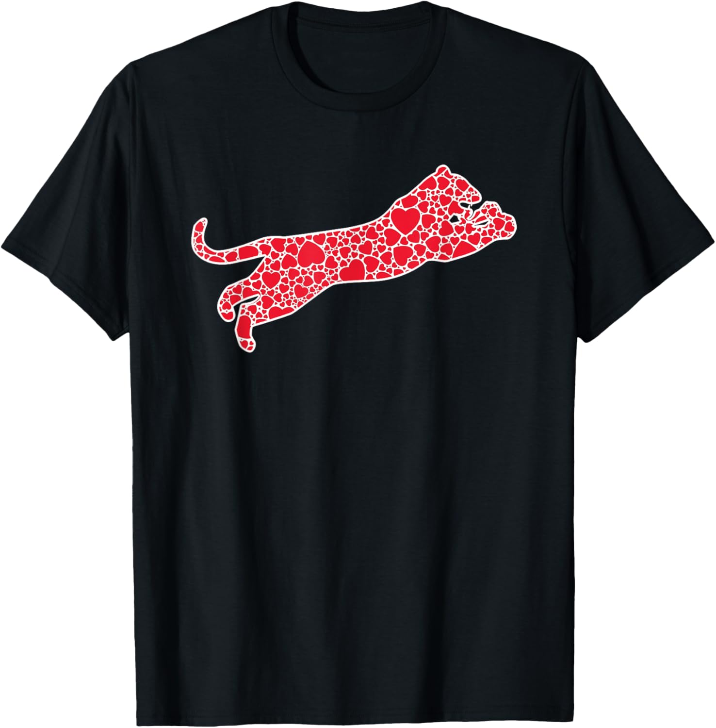 Cougar Hearts Valentine's Day Puma Animal Lover Girl Gift T-Shirt - T-Shirt | Black