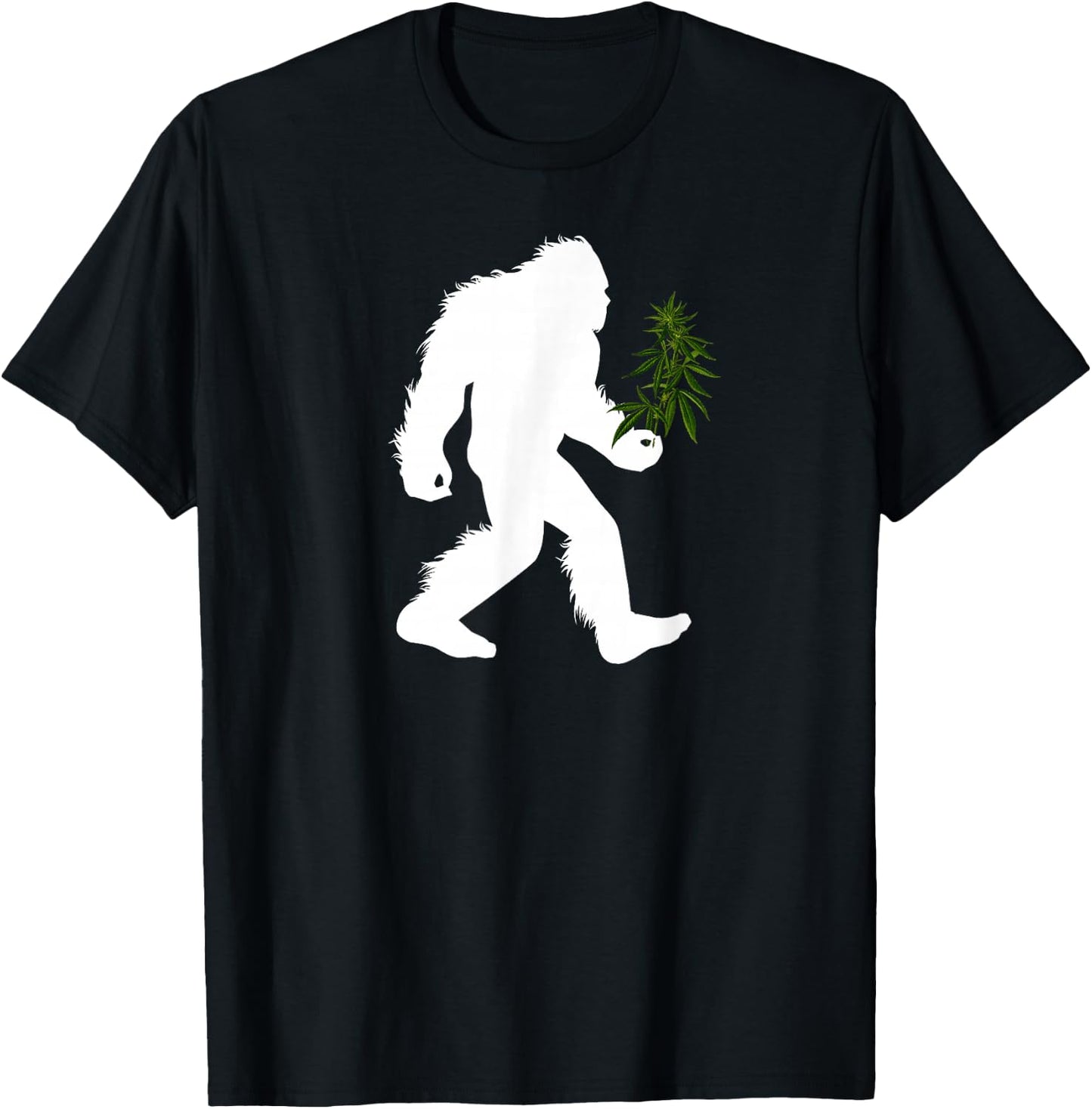 Bigfoot Cannabis Plant Sasquatch Marijuana T-Shirt - T-Shirt | Black