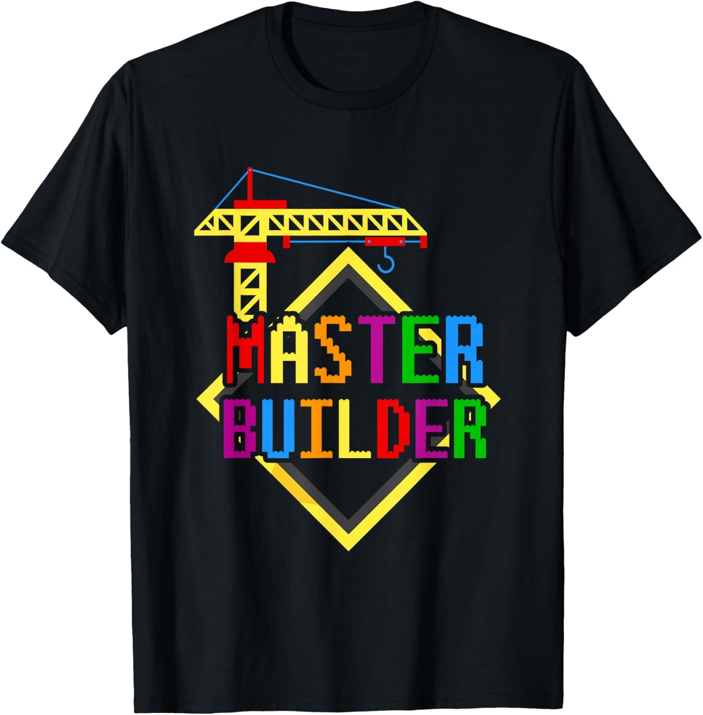 Master Builder Engineer Building Blocks Bricks Bricklayer T-Shirt - T-Shirt | Black