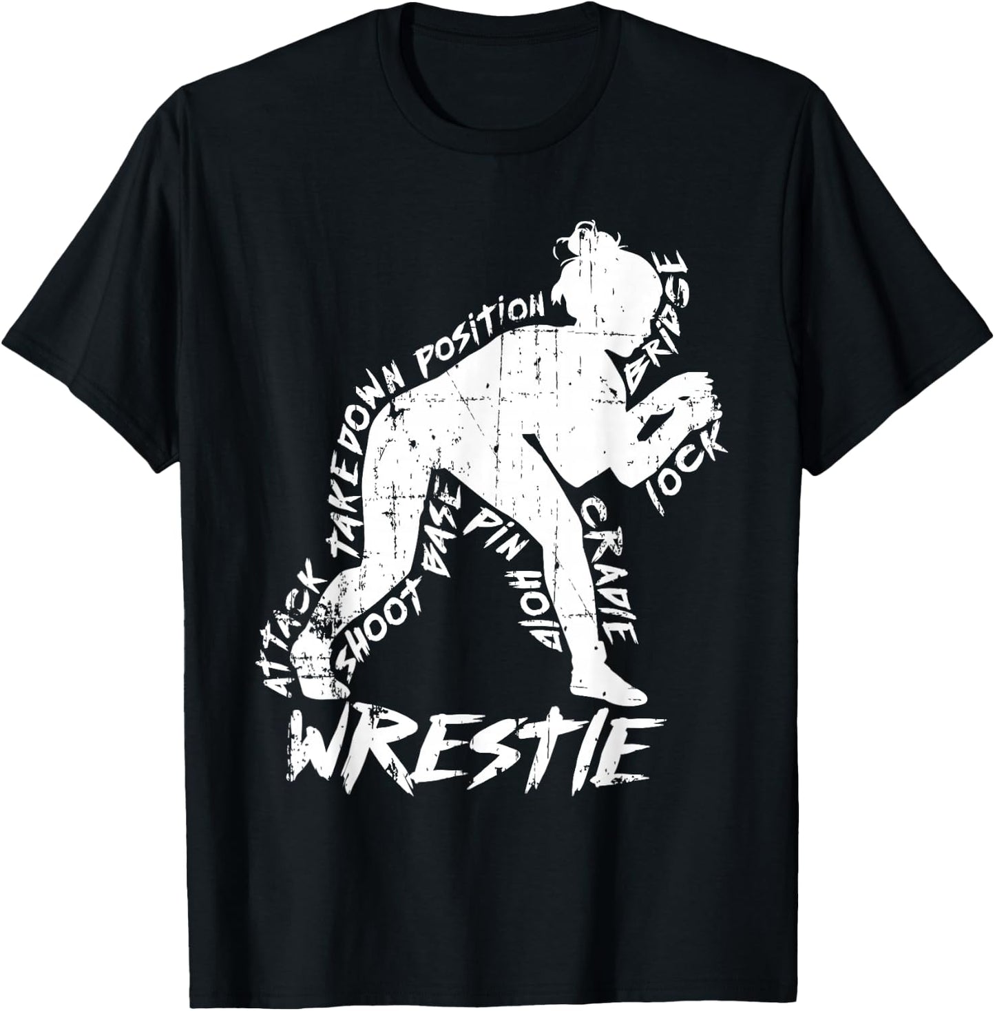 High School Wrestling Mom Dad Gift Girls Wrestling T-Shirt - T-Shirt | Black