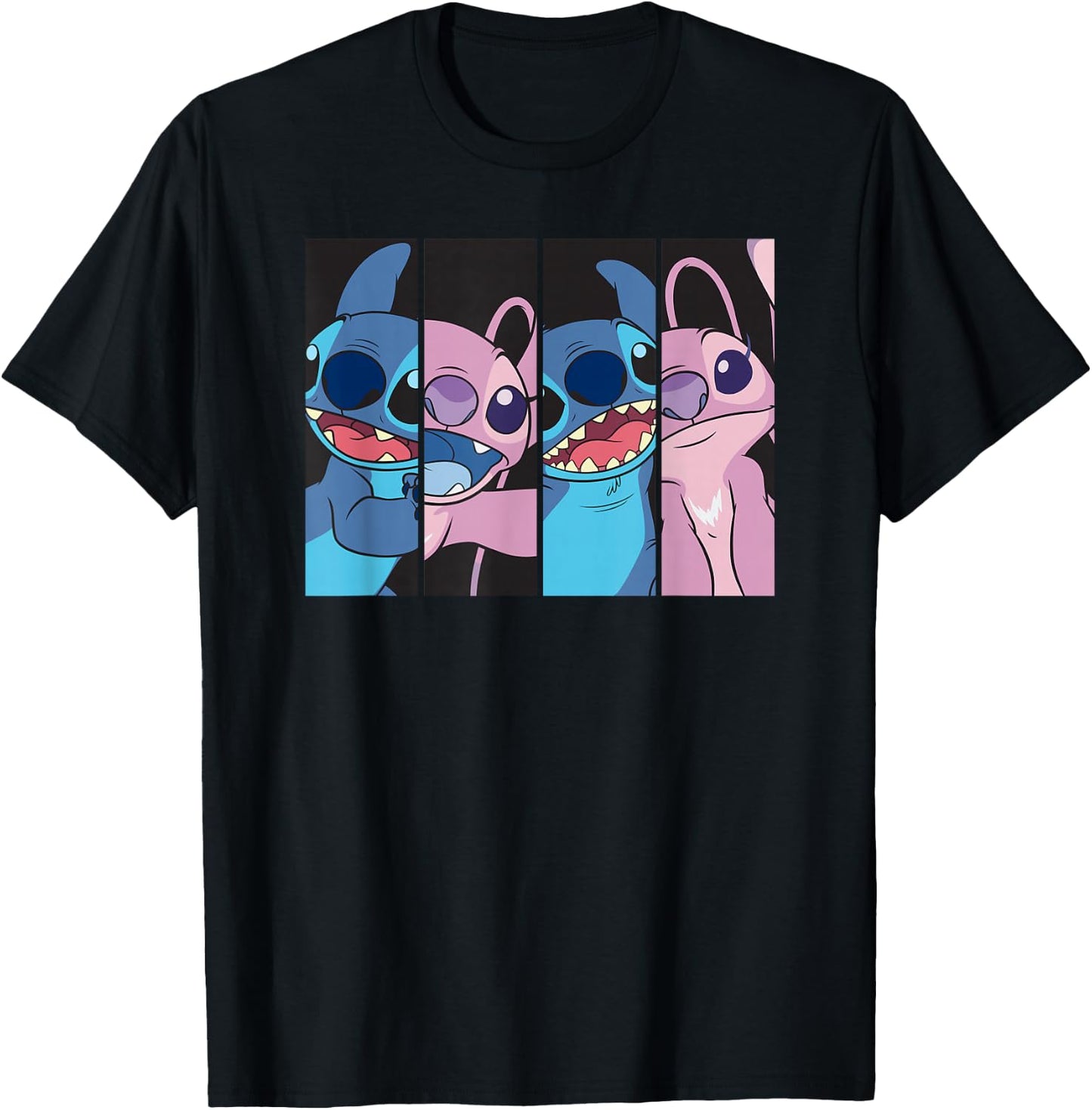 Lilo & Stitch 2: The Series - Stitch & Angel Boxed Faces T-Shirt - T-Shirt | Black