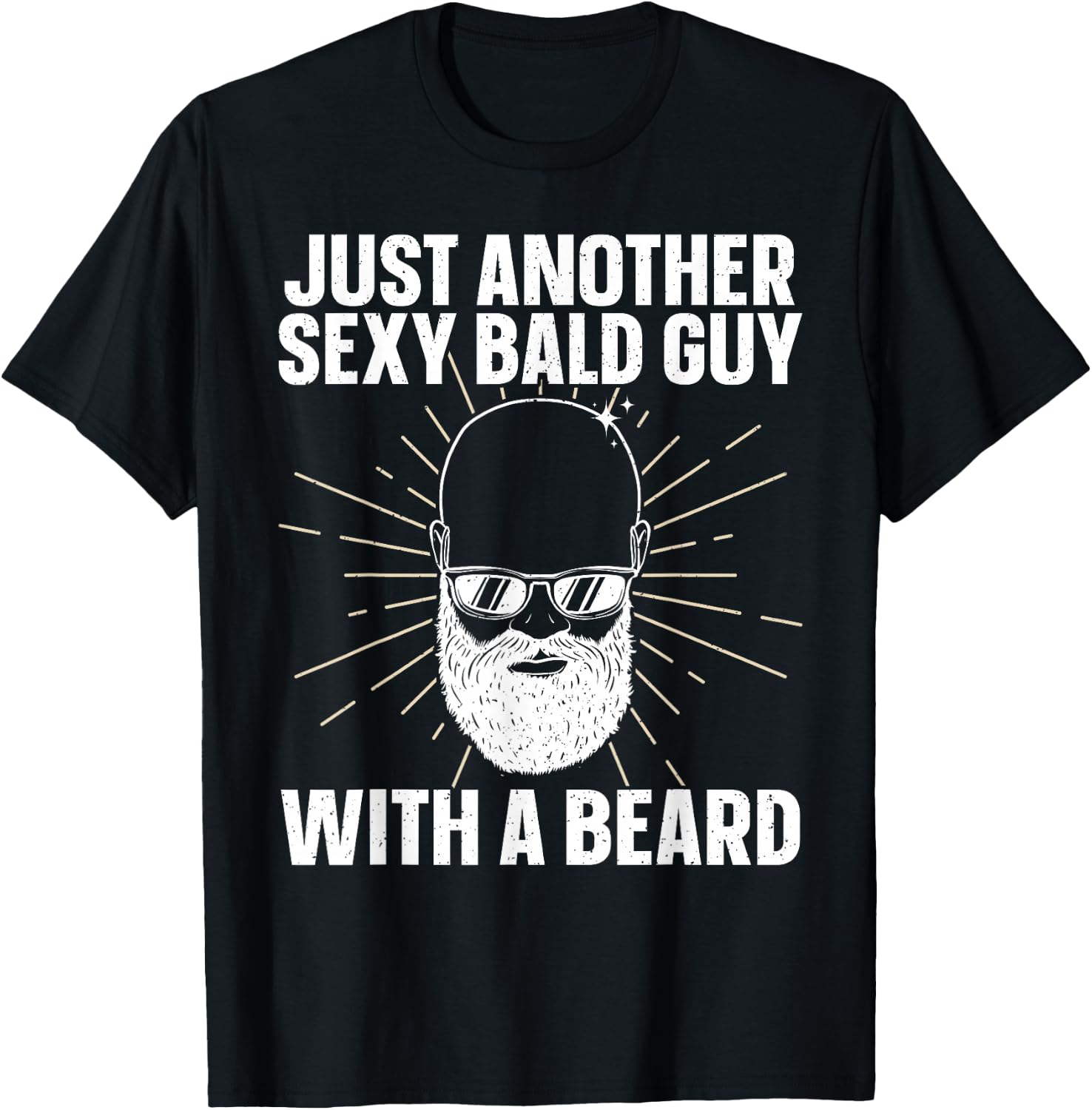 Funny Bald Man Art Boys Facial Hair Bearded Bald Guy T-Shirt - T-Shirt | Black