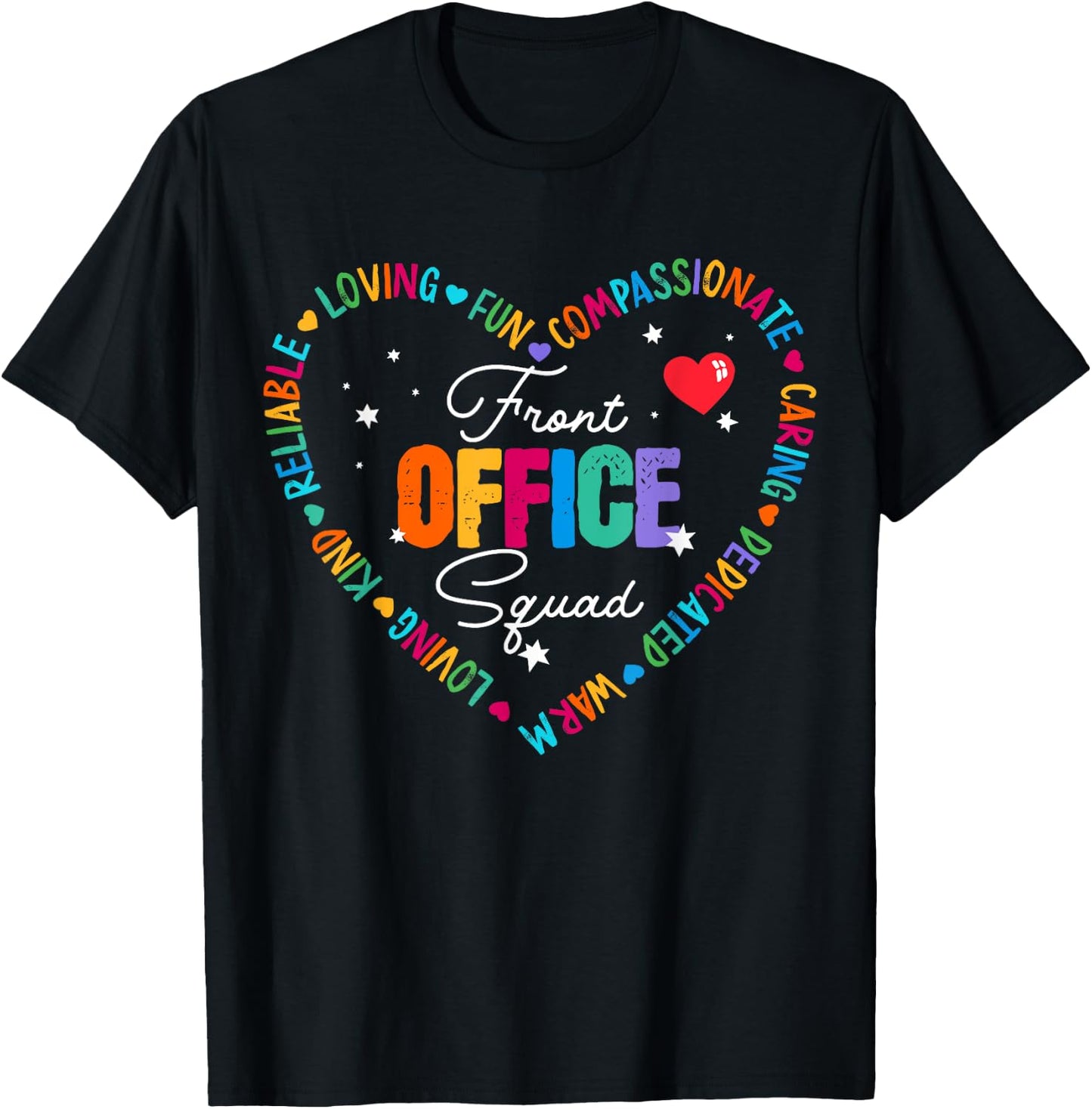 Cute School Secretary Admin Appreciation Front Office Squad T-Shirt - T-Shirt | Black