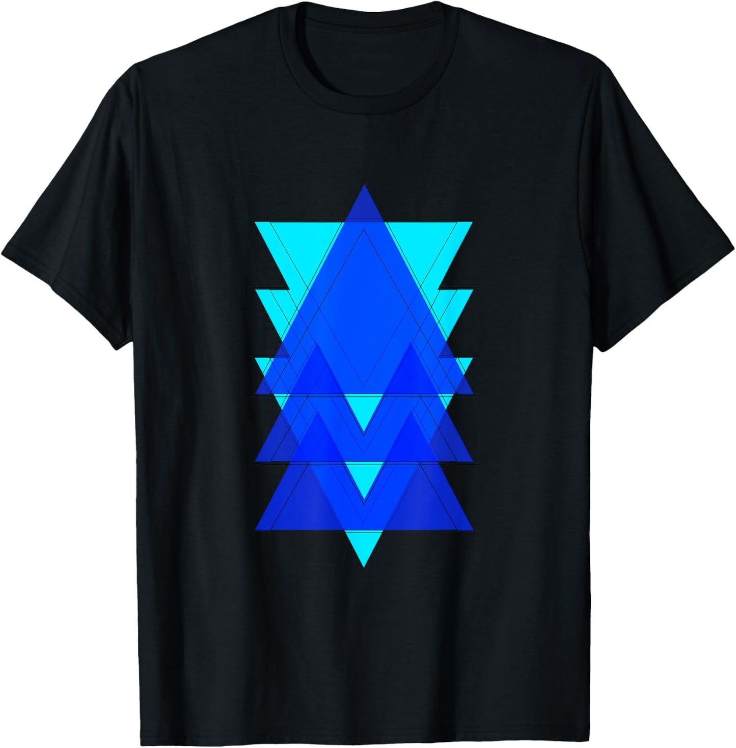 Triangle Pattern Design T-Shirt - T-Shirt | Black