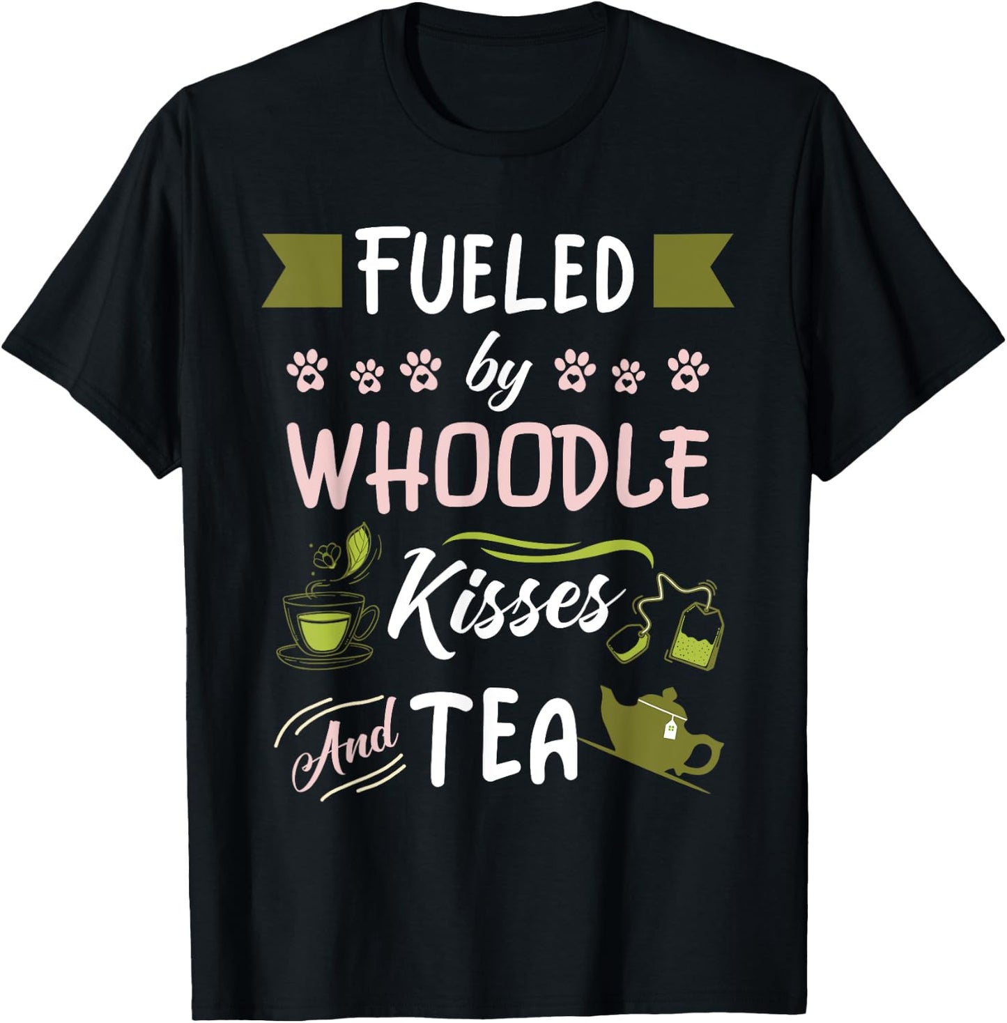 Whoodle Mom Tea Lover Dog Pet Owner Women Kids T-Shirt - T-Shirt | Black