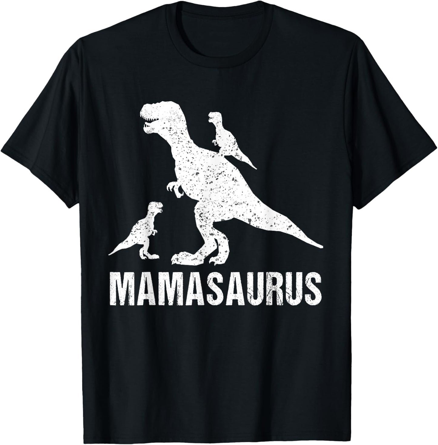 Funny Mamasaurus Mothers Day Shirts Dinosaur Mom Of 2 Boys T-Shirt - T-Shirt | Black