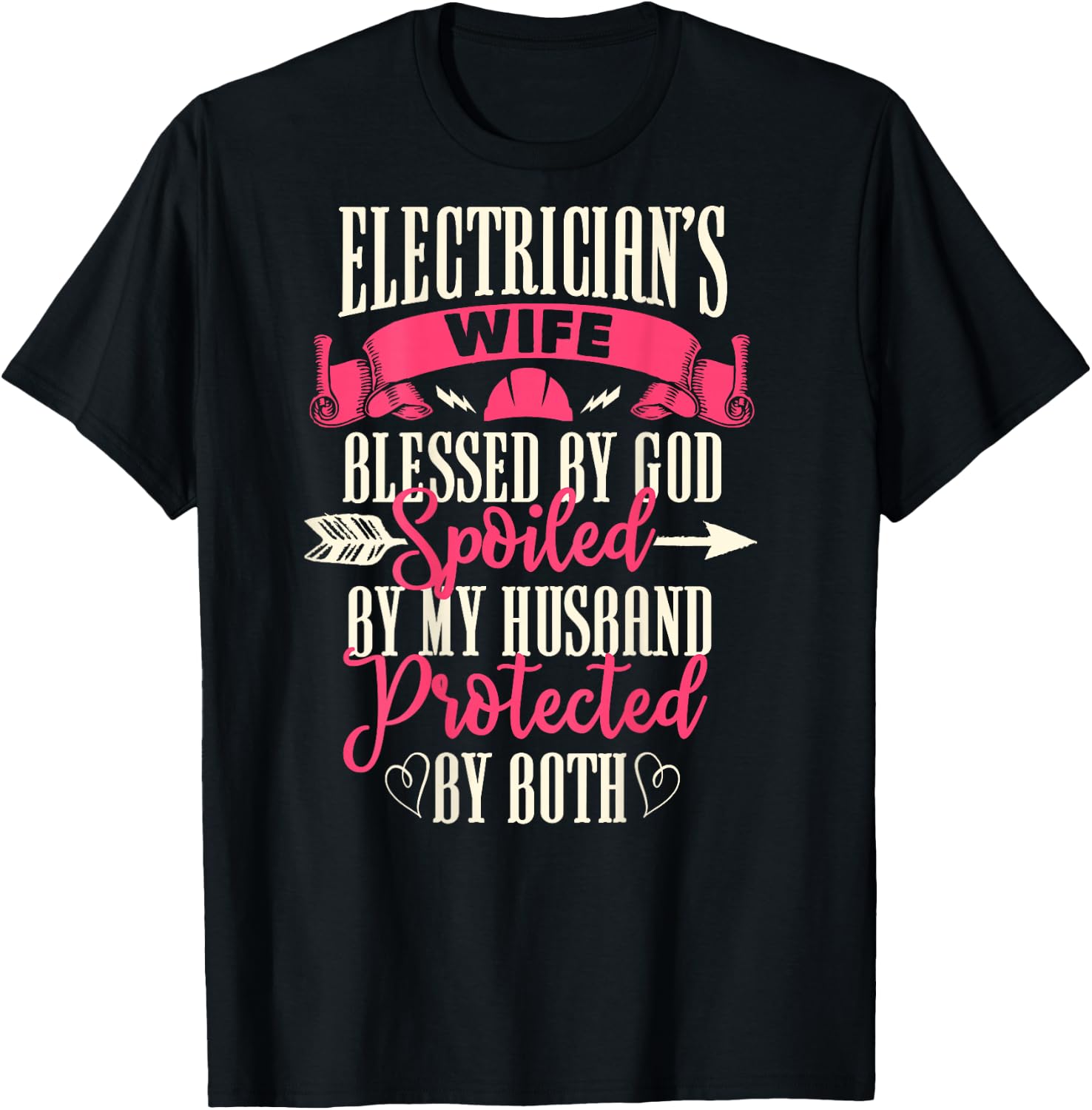 Electrician Gifts Wife Design On Back T-Shirt - T-Shirt | Black