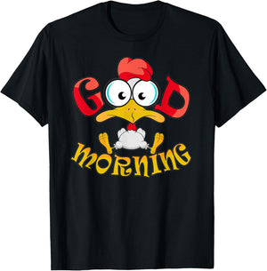 Good Morning Funny Dockel with Big Eyes Morning Group T-Shirt - T-Shirt | Black