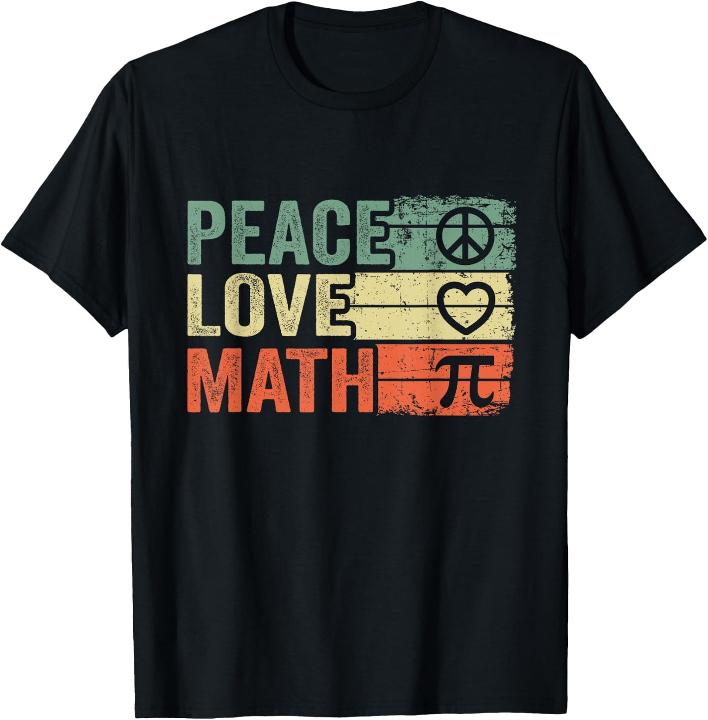 Peace Love Math Vintage Math Nerd Retro Funny Math Teacher Women T-Shirt - T-Shirt | Black