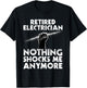 Electrician Retirement Art Women Retired Electrician T-Shirt - T-Shirt | Black