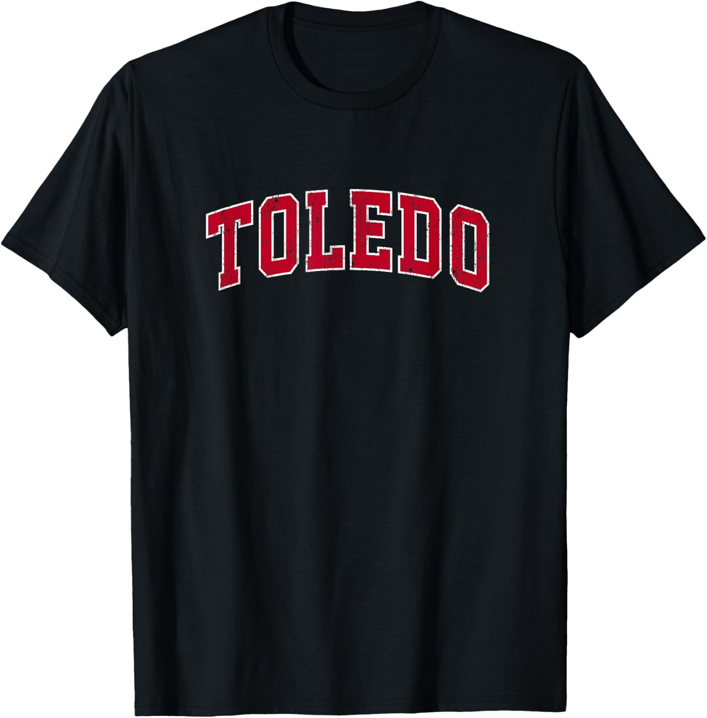 Toledo Ohio OH Vintage Sports Design Red Design T-Shirt - T-Shirt | Black