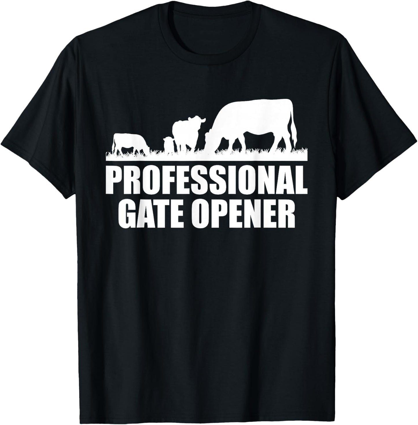 Professional Gate Opener Cow Apparel T-Shirt - T-Shirt | Black